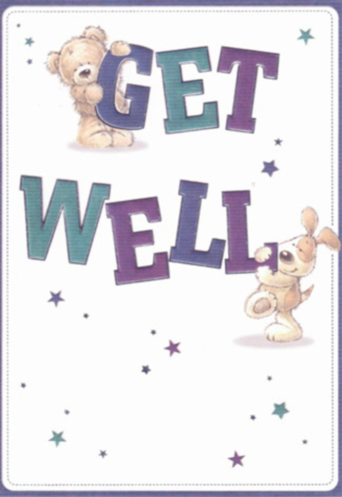 This endearing get well card, filled with whimsy and light, feels right at home in the artistic, welcoming streets of Hampstead. Two beloved companions-a bear with a velvety plush coat and a cheerful puppy with floppy ears and an affectionate gaze-come together amidst a flurry of twinkling stars. Their embrace of the bold, aquamarine and violet letters spelling 'Get Well' perfectly encapsulates Hampstead's tradition of warmth and togetherness, akin to neighbors delivering flowers to a friend in recovery on a sunlit patch of Heath Street. The artwork's airy composition and tactile textures make the card feel almost touchable: soft fur rendered in warm, comforting hues, stars dancing like laughter at a local café, and sweeping letters bursting with optimism. A clean, luminous white background enhances each detail, suggesting clarity and care-qualities our neighbours treasure in both greetings and hand-tied bouquets. Imagined for moments when words alone aren't enough, this card carries healing wishes and heartfelt reassurance, inviting the recipient to feel the comfort and hope that abound in every corner of Hampstead.