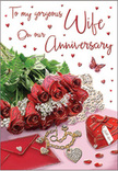 This anniversary card illustration evokes the feeling of a cherished moment shared in a quiet Hampstead café, with soft natural light washing over a carefully arranged scene. At its heart is a cluster of red roses, the blooms tightly layered and luxuriously velvety, their rich colour symbolising deep, enduring love. The roses are ringed with fresh, bright greenery, giving a sense of life and movement, as though the stems were just trimmed by an attentive florist. Resting beside them is a neatly folded envelope in gentle cream tones, suggesting an intimate handwritten message waiting to be opened. A small, elegant piece of jewellery lies close at hand, subtly reflective, its metallic glimmer echoed by a smooth, heart-shaped keepsake box that looks like it might hold a treasured memento from earlier anniversaries. Scattered over the card surface are tiny romantic hearts and delicate decorative accents that reinforce the celebratory mood. A single butterfly motif flutters near the flowers, light and graceful, hinting at transformation and new chapters in a shared life. The interplay of textures-soft petals, glossy leaves, polished trinkets, and fine card stock-creates a tactile richness that you can almost feel. The overall lighting is warm and gentle, with no sharp contrasts, giving the composition a timeless, serene quality. It feels like the sort of tender anniversary gesture a couple might exchange after a leisurely walk along Hampstead High Street, complemented perfectly by a bouquet ordered for delivery to their doorstep.